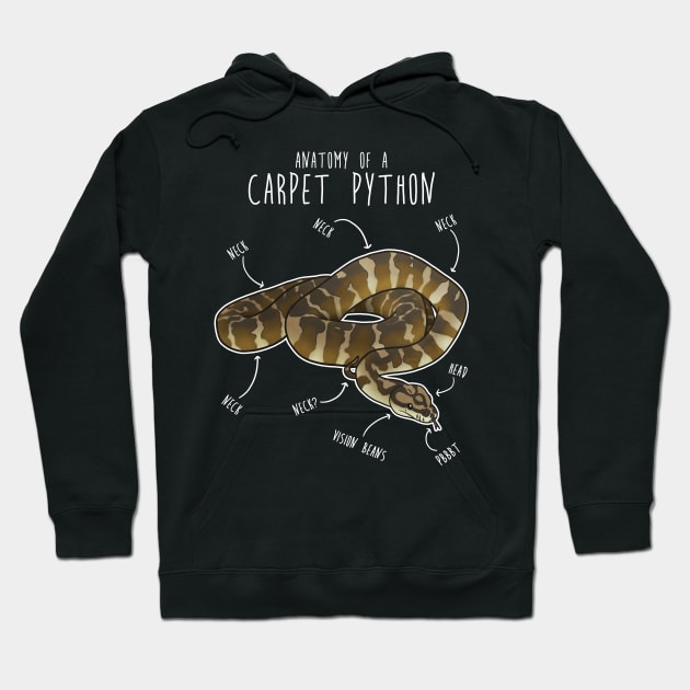 Darwin Carpet Python Snake Anatomy Hoodie by Psitta